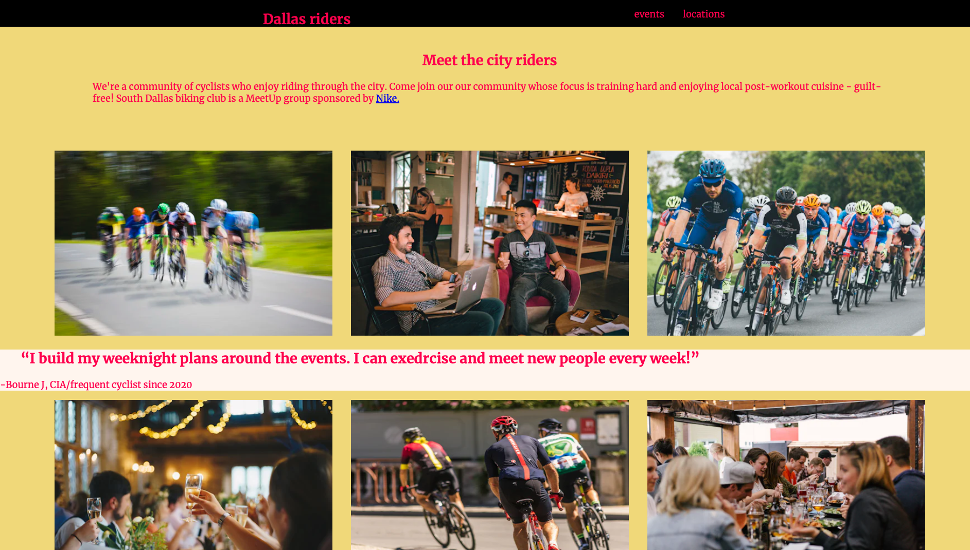 Dallas Riders website screenshot